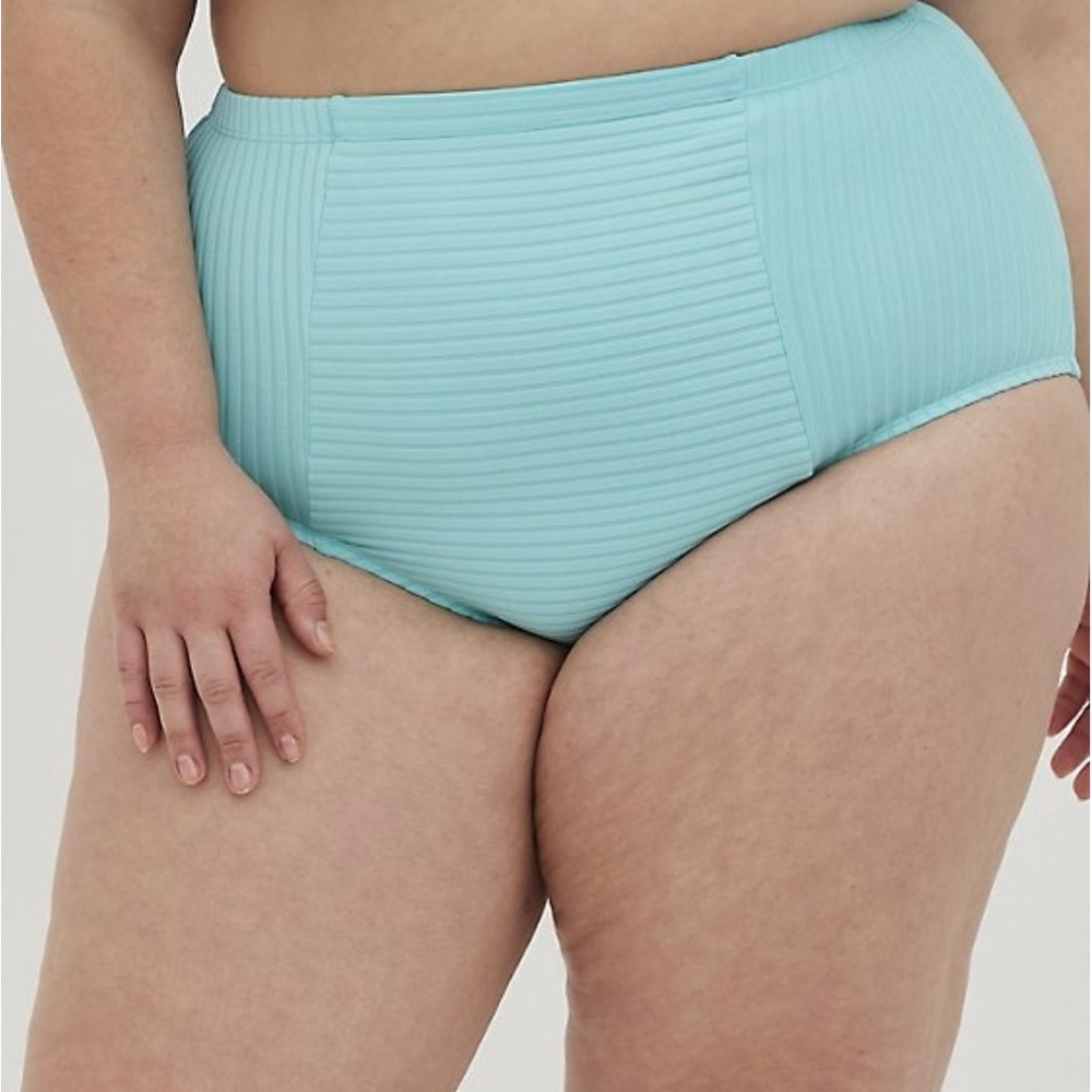 Torrid High Wasted Ruched Swim Brief - Blue size 2X